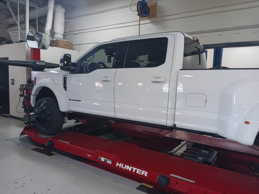 Picture of pick up doing wheel alignment at Morgan Hill | C&M Auto Service